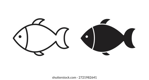 Icono de pescado icono plano simple. Versión Liner - Vector de stock.