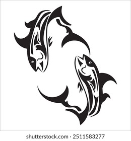 fish icon in flat style