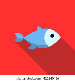 Fish icon, flat style