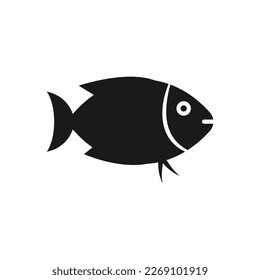Fish icon flat style isolated on white background. Vector illustration