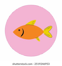 Fish icon in flat style on a white background. Vector illustration.