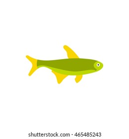 Fish icon in flat style on a white background