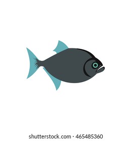 Fish icon in flat style on a white background