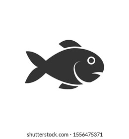 Fish icon in flat style. Seafood vector illustration on white isolated background. Sea animal business concept.