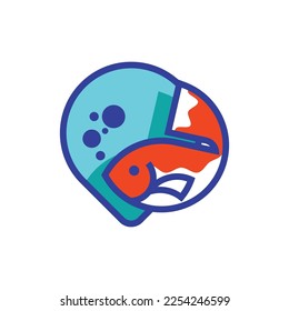 Fish icon in flat style. Seafood vector illustration on white isolated background. Seafood business concept.