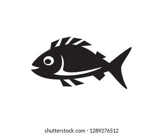 Fish Icon In Flat Style Vector For Apps, UI, Websites. Black Icon Vector Illustration.