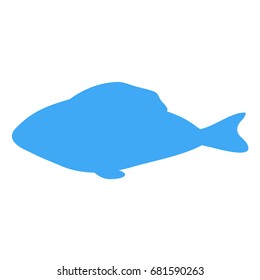 Fish icon in flat style.  Vector illustration for print, cards and creative design