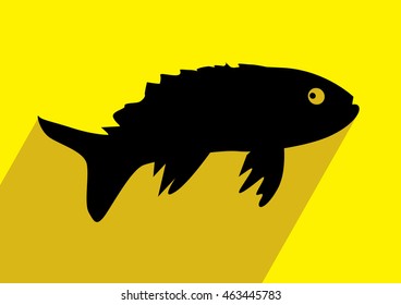 Fish Icon. Flat icon vector.
