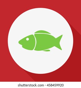  Fish Icon Flat.Vector.