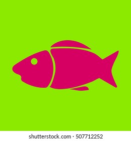  Fish Icon Flat.Vector.