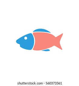  Fish Icon Flat.Vector.