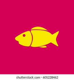  Fish Icon Flat.Vector.