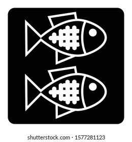 fish icon glyph vector design