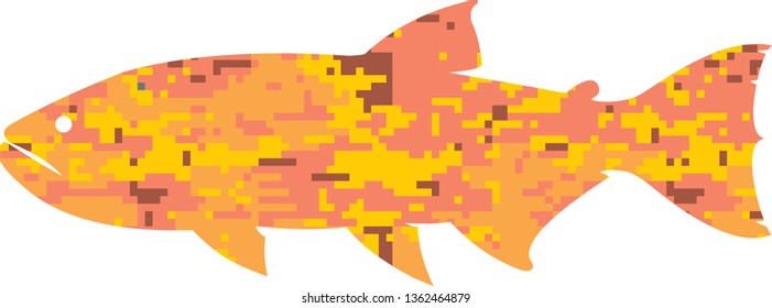 fish icon. golden dorado. camo fish. vector illustration.