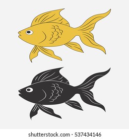 Fish icon. Goldfish. Vector illustration.