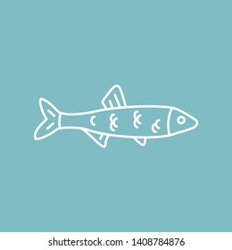 Fish icon graphic design. Fish sign icon in transparent style. Fish vector illustration on isolated background. Vector illustration. Seafood concept.