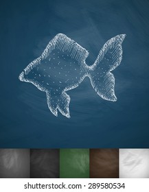 fish icon. Hand drawn vector illustration. Chalkboard Design