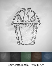 fish icon. Hand drawn vector illustration
