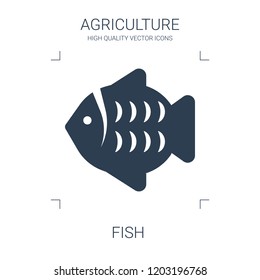 fish icon. high quality filled fish icon on white background. from agriculture collection flat trendy vector fish symbol. use for web and mobile