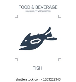 fish icon. high quality filled fish icon on white background. from food collection flat trendy vector fish symbol. use for web and mobile
