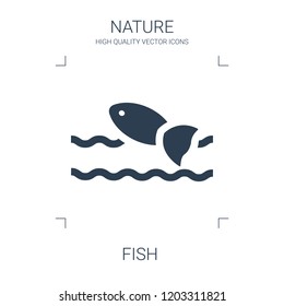fish icon. high quality filled fish icon on white background. from nature collection flat trendy vector fish symbol. use for web and mobile