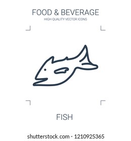 fish icon. high quality line fish icon on white background. from food collection flat trendy vector fish symbol. use for web and mobile
