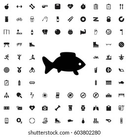 Fish icon illustration isolated vector sign symbol. fitness icons vector set.