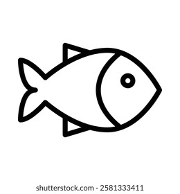 Fish icon illustration in line style. Perfect for website mobile app presentation. Suitable for any user interface and user experience