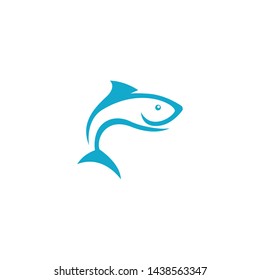 Fish icon Illustration logo template design