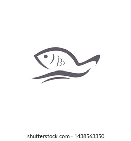 Fish icon Illustration logo template design