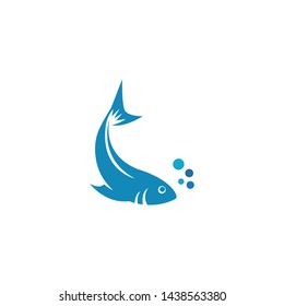 Fish icon Illustration logo template design