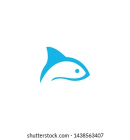 Fish icon Illustration logo template design