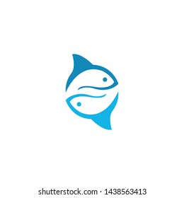 Fish icon Illustration logo template design