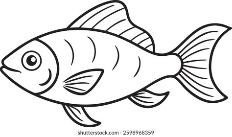 A fish icon illustration on white