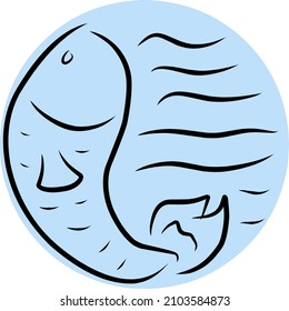 Symbol für Fisch, einfache Design-Element, Vektorgrafik-Logo-Vorlage