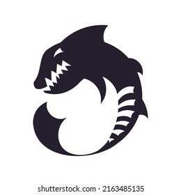 Fish icon illustration simple design element vector logo template