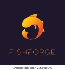 Fish icon illustration simple design element vector logo template