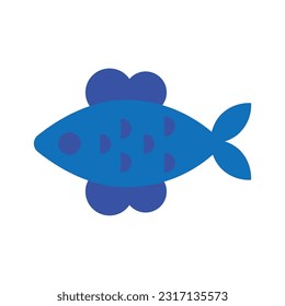 Fish icon illustration simple design element vector logo template