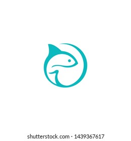 Fish icon illustration template vector