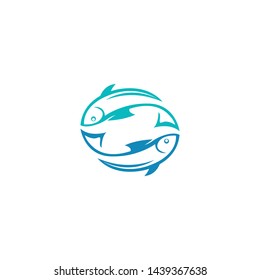 Fish icon illustration template vector