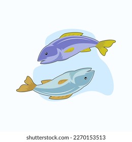 Ilustración vectorial gráfico del icono de los peces marinos 