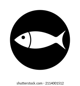 Fish Icon, isolated. Flat design, color editable