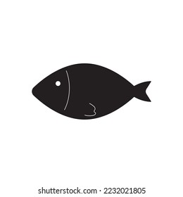 Fish icon isolated flat design vector illustration on white background.