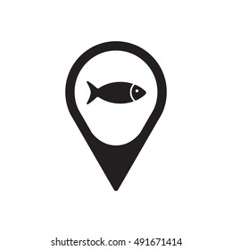 Fish   icon,  isolated. Flat  design.