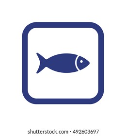 Fish   icon,  isolated. Flat  design.