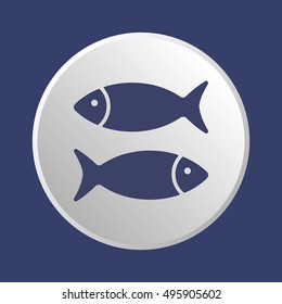 Fish    icon,  isolated. Flat  design.