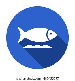 Fish    icon,  isolated. Flat  design.