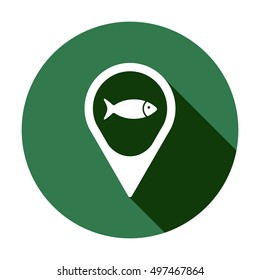 Fish    icon,  isolated. Flat  design.