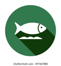 Fish    icon,  isolated. Flat  design.