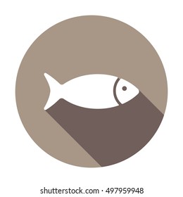 Fish    icon,  isolated. Flat  design.